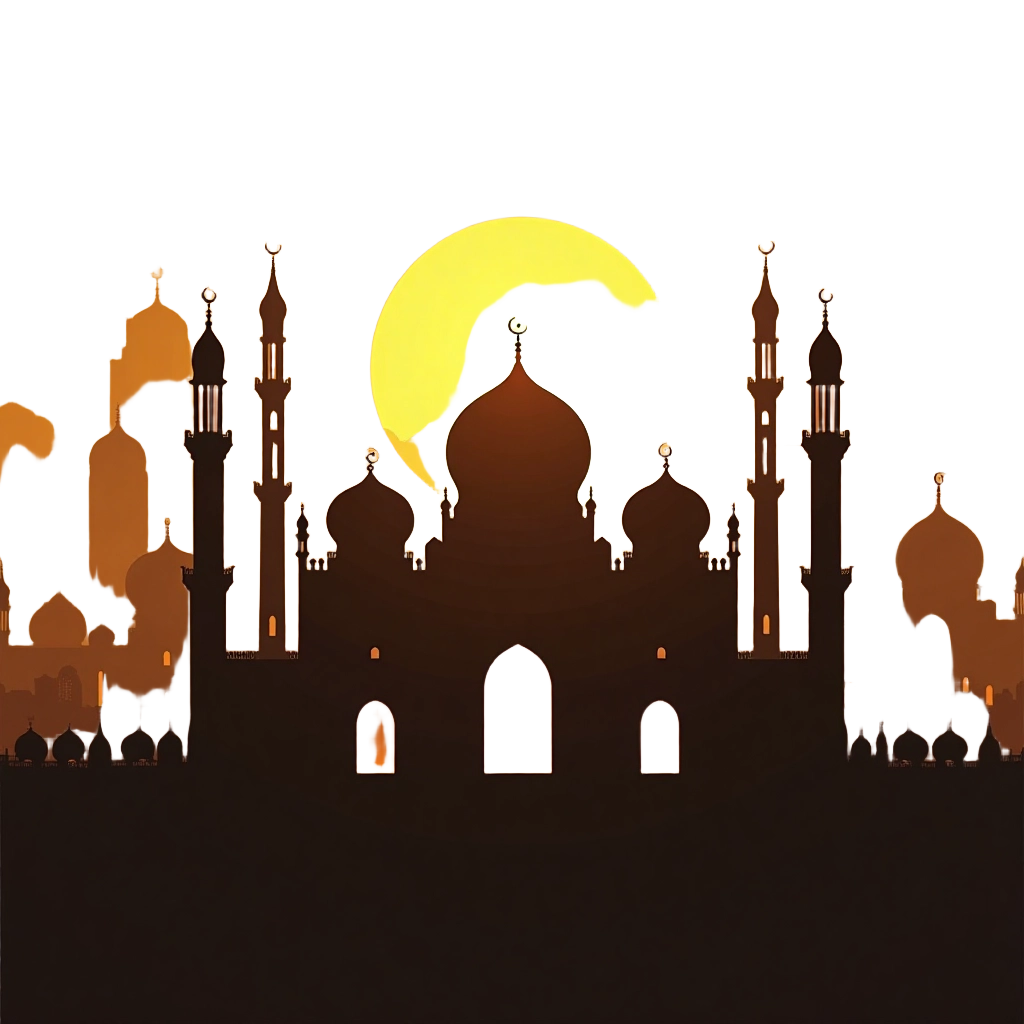 Moonlit Mosque Silhouette